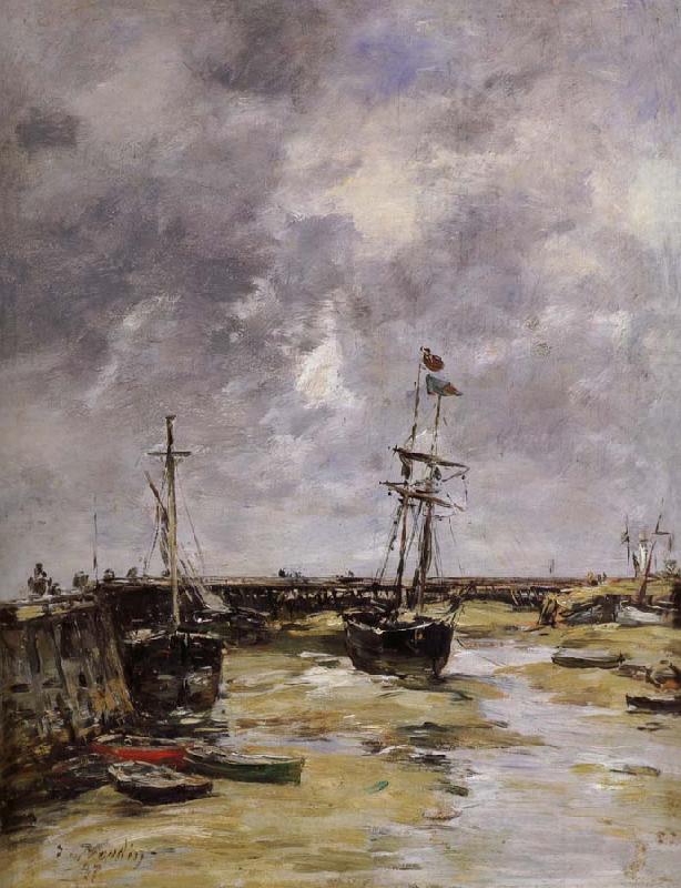 Eugene Boudin Port de Trouville a maree basse oil painting picture